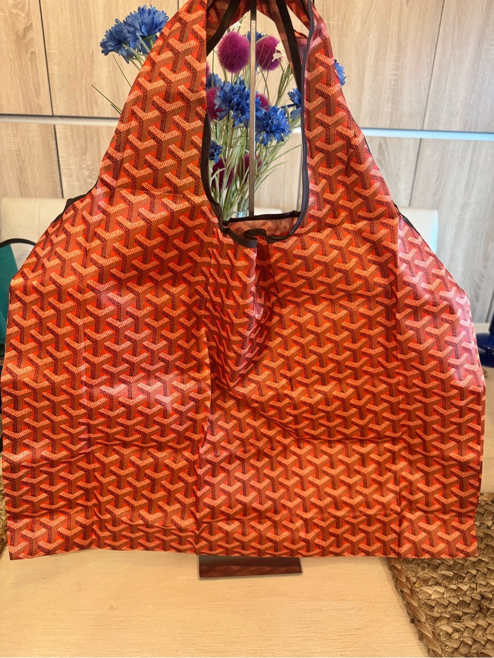 HUGE Chevron Travel/Beach/Shopping Tote Bag ORANGE